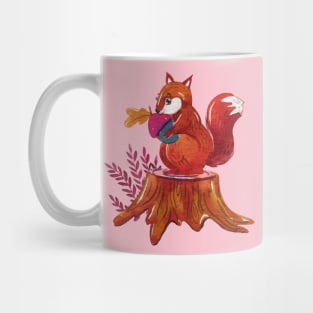 Squirrel Painting Hand Drawn Mug